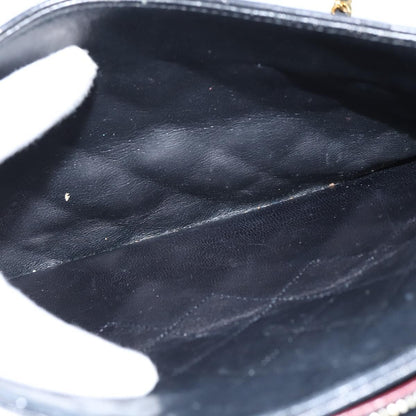 Chanel Vintage Front Pocket Shoulder Bag Quilted Lambskin, BLACK, LEATHER, Shoulder bag