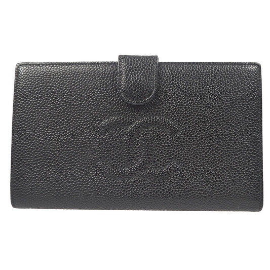Chanel Timeless CC French Wallet Caviar, BLACK, LEATHER, Wallets