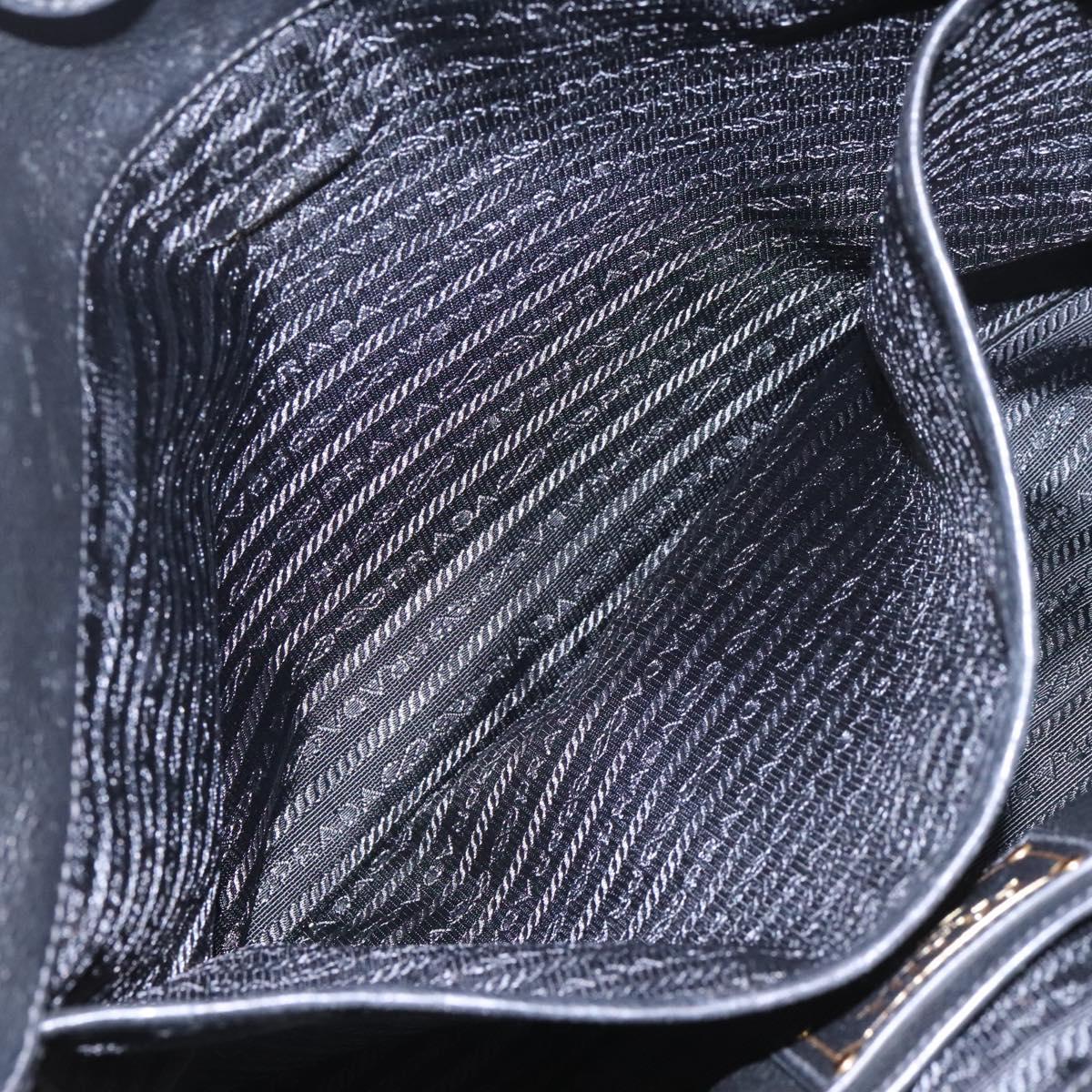 Prada Shopping Tote Vitello Daino, BLACK, LEATHER, Tote bag