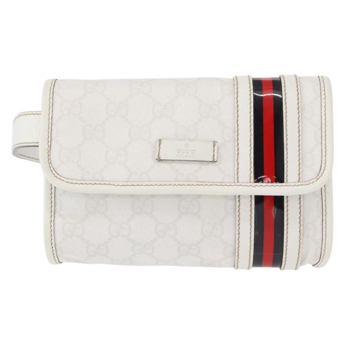 Gucci Sherry Line Waist Bag GG Canvas, WHITE, CANVAS, Shoulder bag