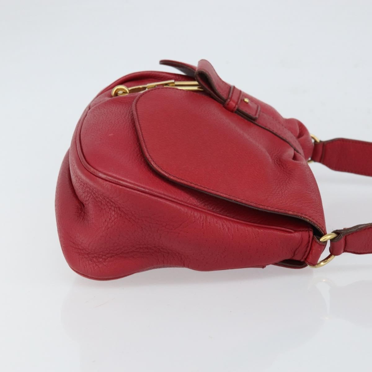 Salvatore Ferragamo Gancini Shoulder Bag Leather, RED, LEATHER, Shoulder bag