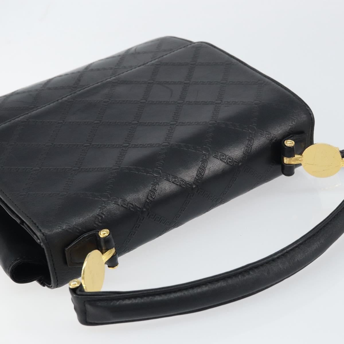 Versace Vintage Handbag Leather, BLACK, LEATHER, Handbag