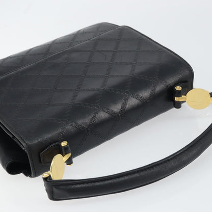 Versace Vintage Handbag Leather, BLACK, LEATHER, Handbag