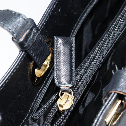 Salvatore Ferragamo Gancini handbag Leather, BLACK, LEATHER, Handbag