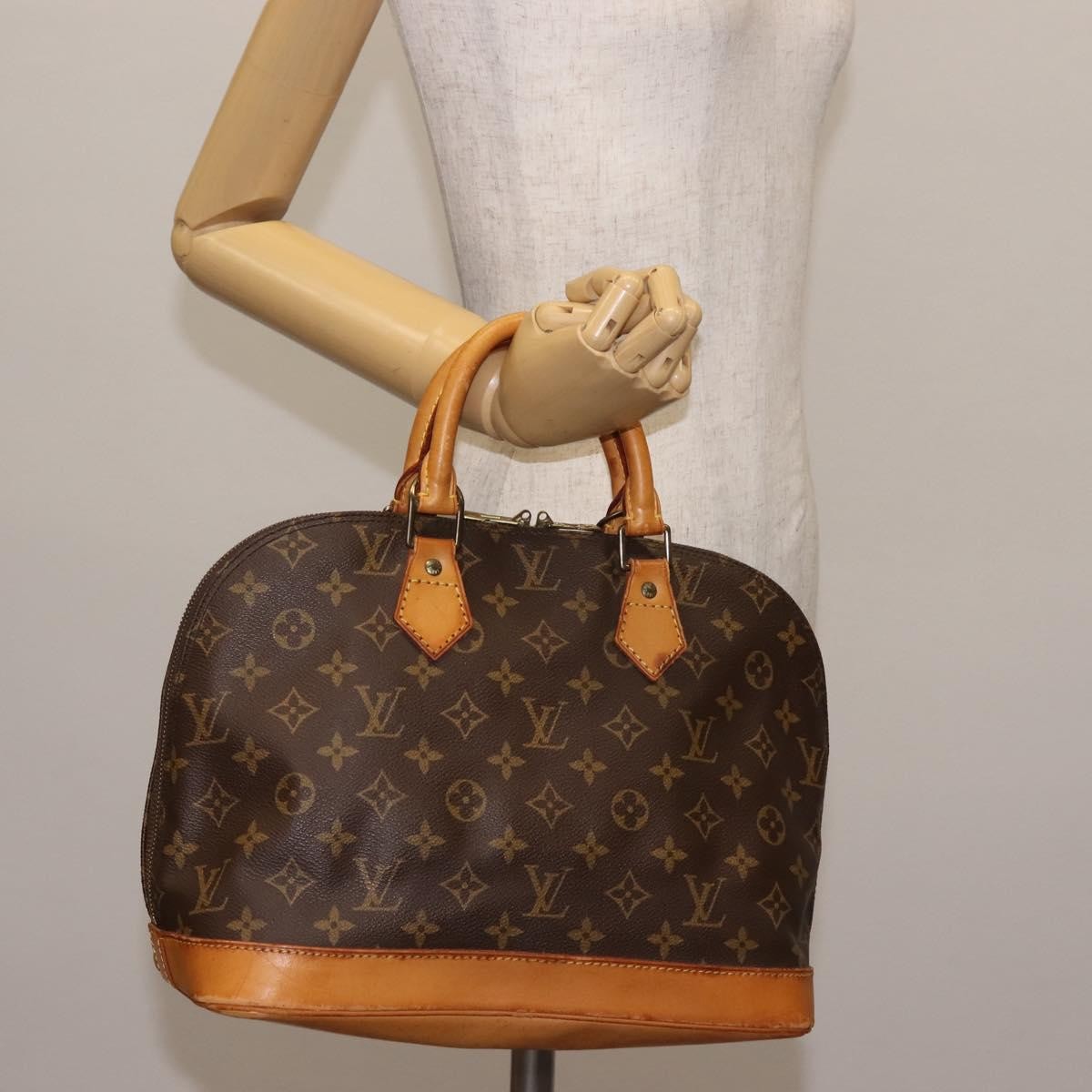 Louis Vuitton Alma Handbag Monogram Canvas, BROWN, CANVAS, Handbag