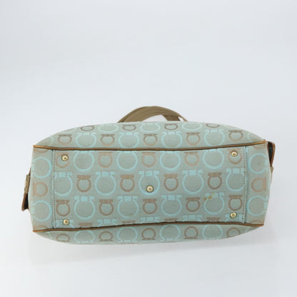 Salvatore Ferragamo Gancini Tote Gancini Canvas, BLUE, CANVAS, Tote bag