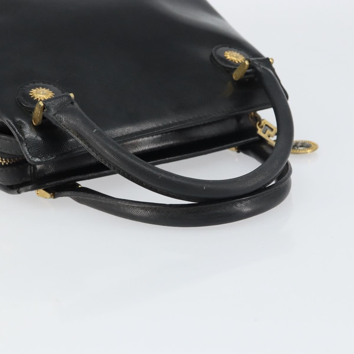 Versace Vintage Handbag Leather, BLACK, LEATHER, Handbag