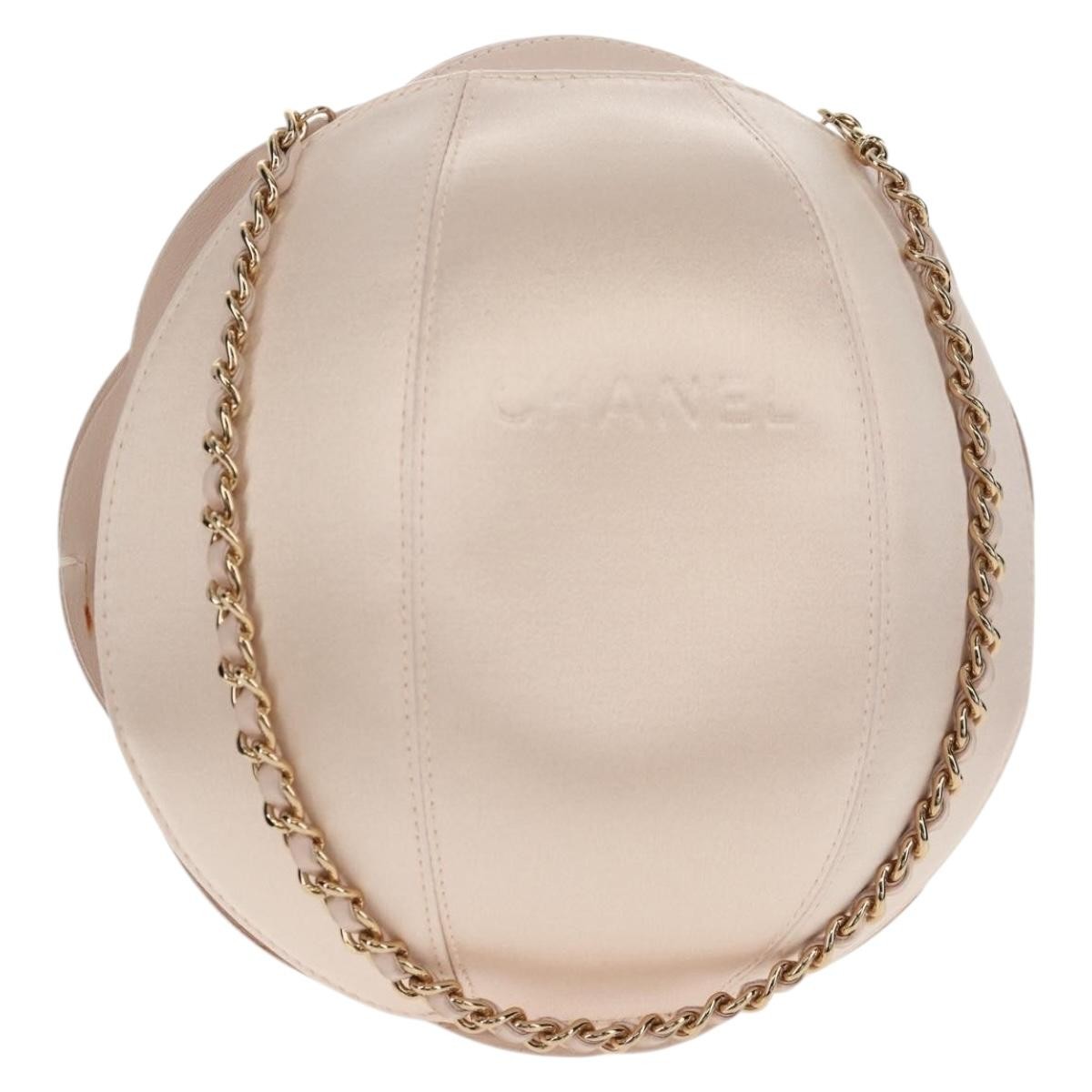 Chanel Camellia Round Clutch with Chain Satin, PINK, SATIN, Clutche & pouche