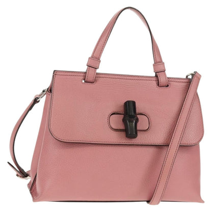 Gucci Bamboo Daily Top Handle Bag Leather, Pink, Leather, Handbag