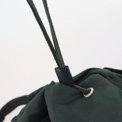Prada Vela Double Front Pocket Backpack Tessuto with Saffiano Leather, GREEN, NYLON, Backpack