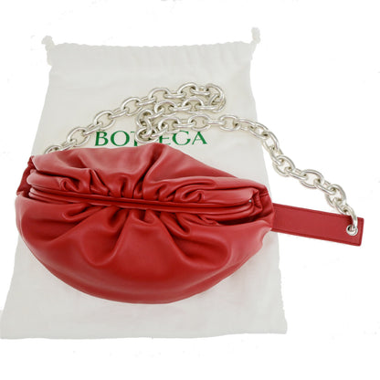 Bottega Veneta The Chain Pouch Leather, RED, LEATHER, Clutche & pouche