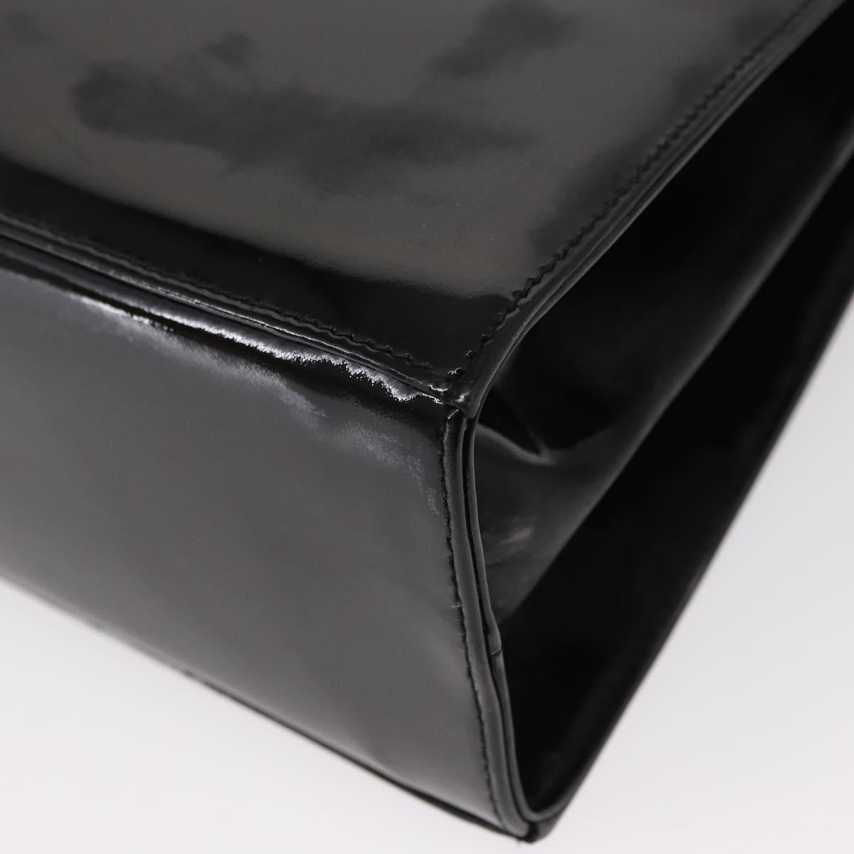 Salvatore Ferragamo Gancini handbag Patent leather, BLACK, PATENT_LEATHER, Handbag