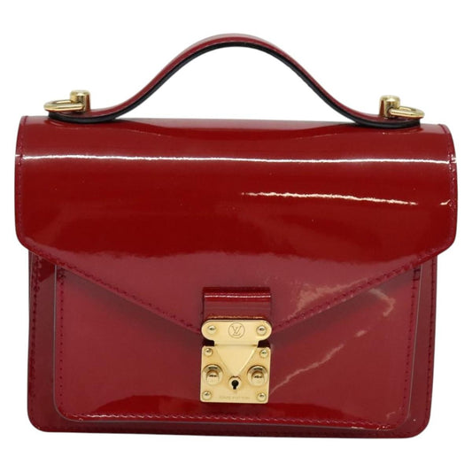 Louis Vuitton Monceau Handbag Vernis, Red, Patent Leather, Handbag