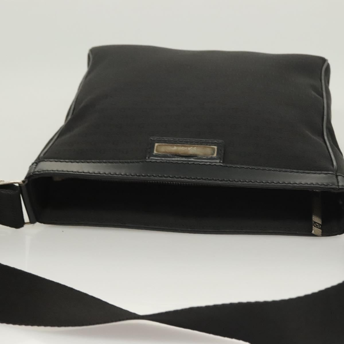 Christian Dior Vintage Zip Shoulder Bag Diorissimo Canvas, BLACK, CANVAS, Shoulder bag