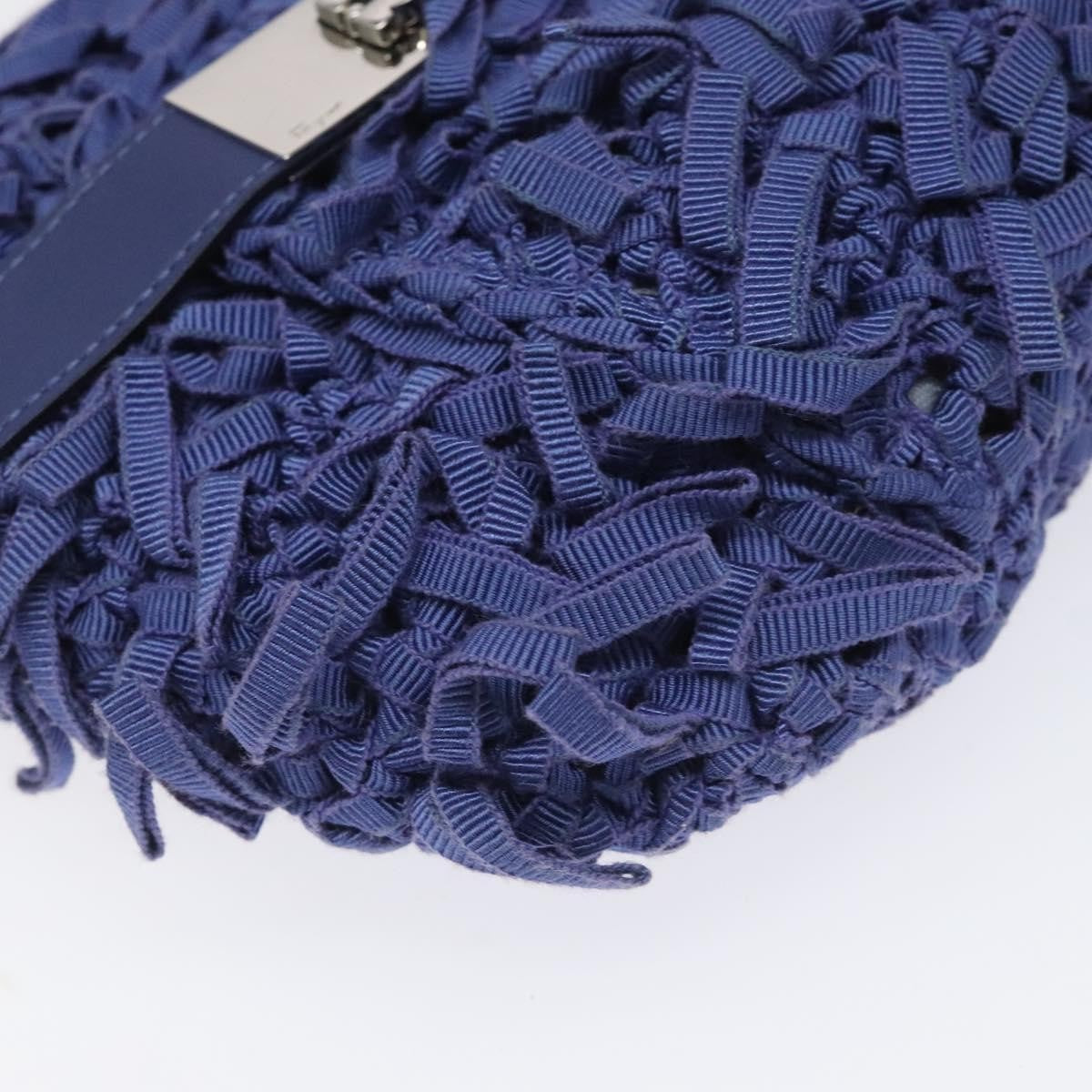 Salvatore Ferragamo Gancini Shoulder Bag Canvas, BLUE, CANVAS, Shoulder bag