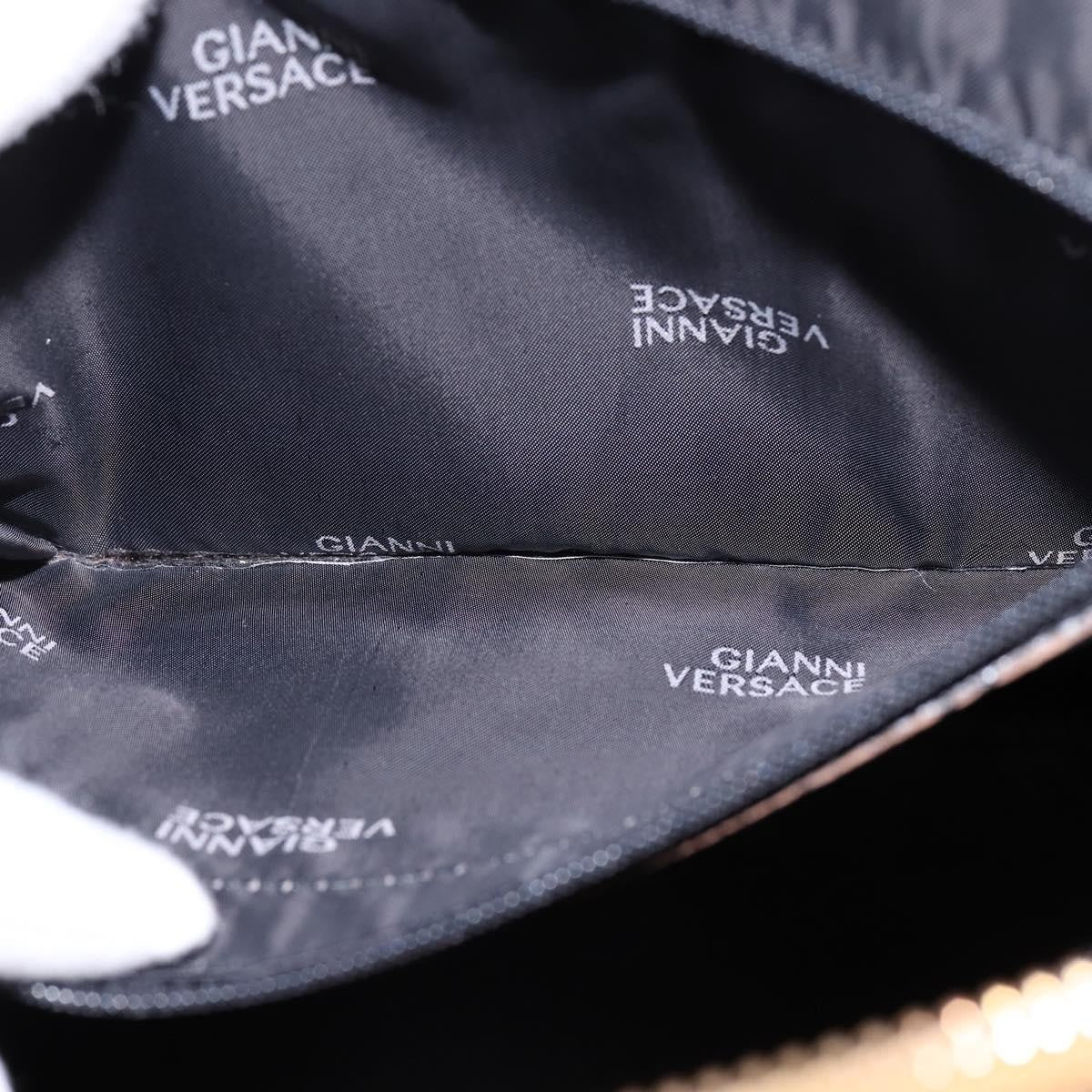 Versace Vintage Sun Zip Satchel Embossed Leather, BEIGE, LEATHER, Handbag