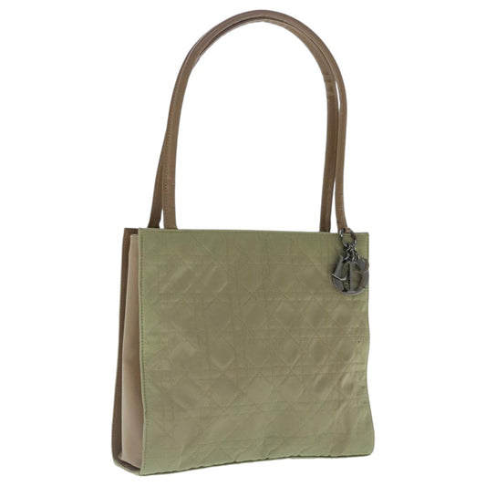 Christian Dior Vintage Tote Cannage Quilt Nylon, BEIGE, NYLON, Tote bag