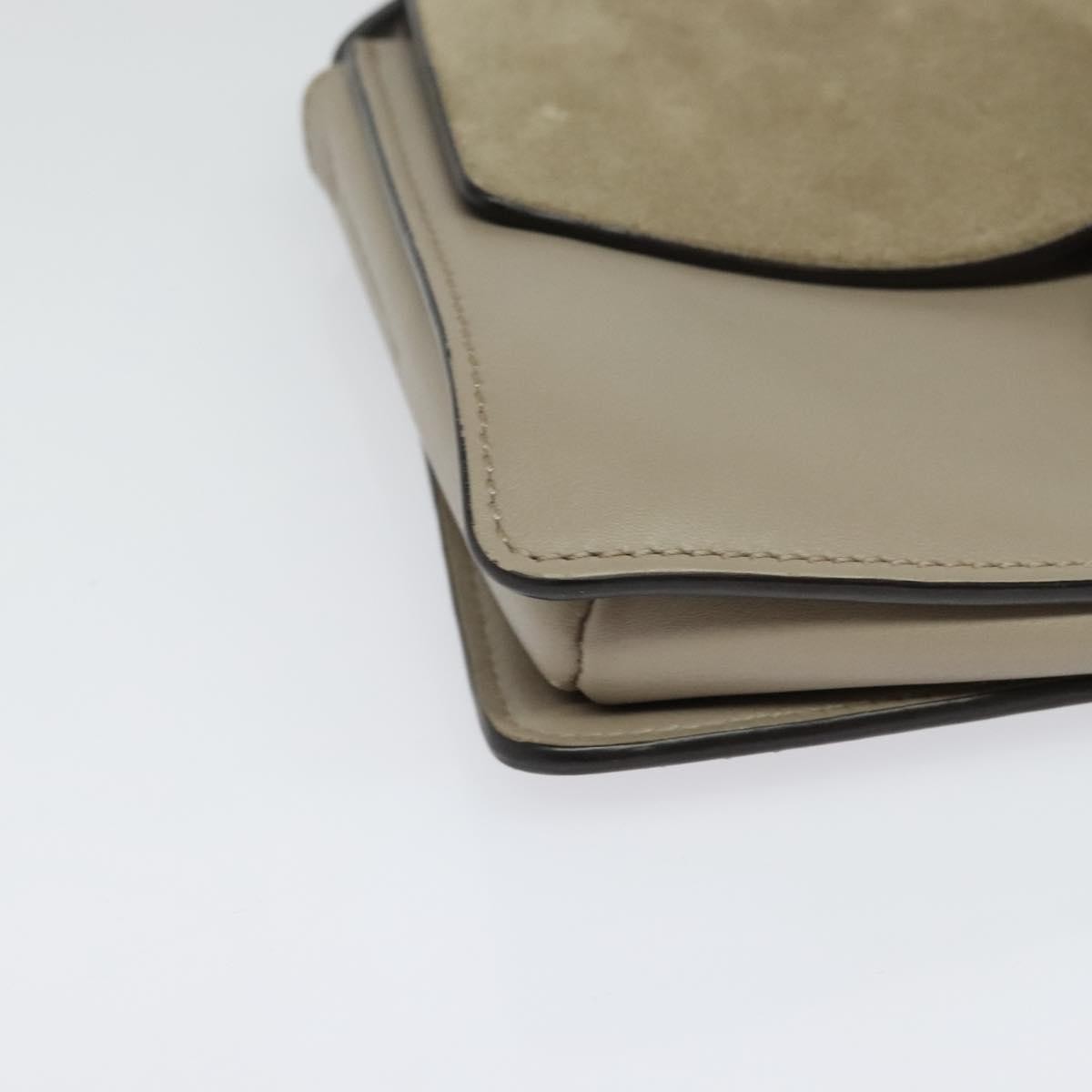 Chloe Faye Shoulder Bag Leather and Suede, GRAY, LEATHER, Shoulder bag