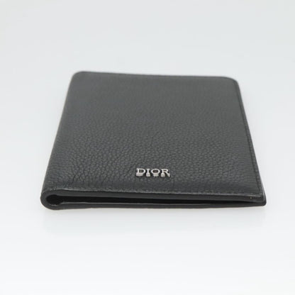 Christian Dior Bifold Card Holder Leather, BLACK, LEATHER, Card Holders