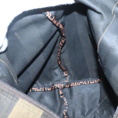 Fendi Vintage Logo Pequin Weekender Bag Canvas, BROWN, NYLON, Tote bag