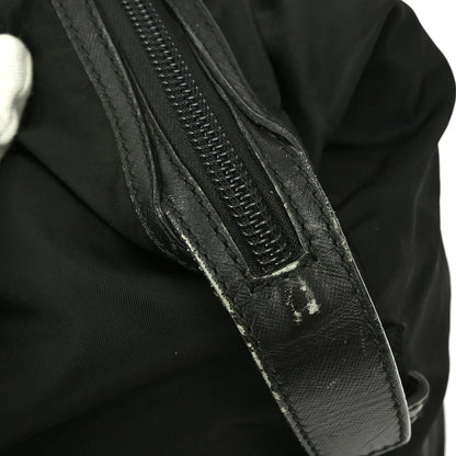 Prada Weekend Duffle Bag Tessuto with Saffiano Leather, BLACK, NYLON, Travel bag