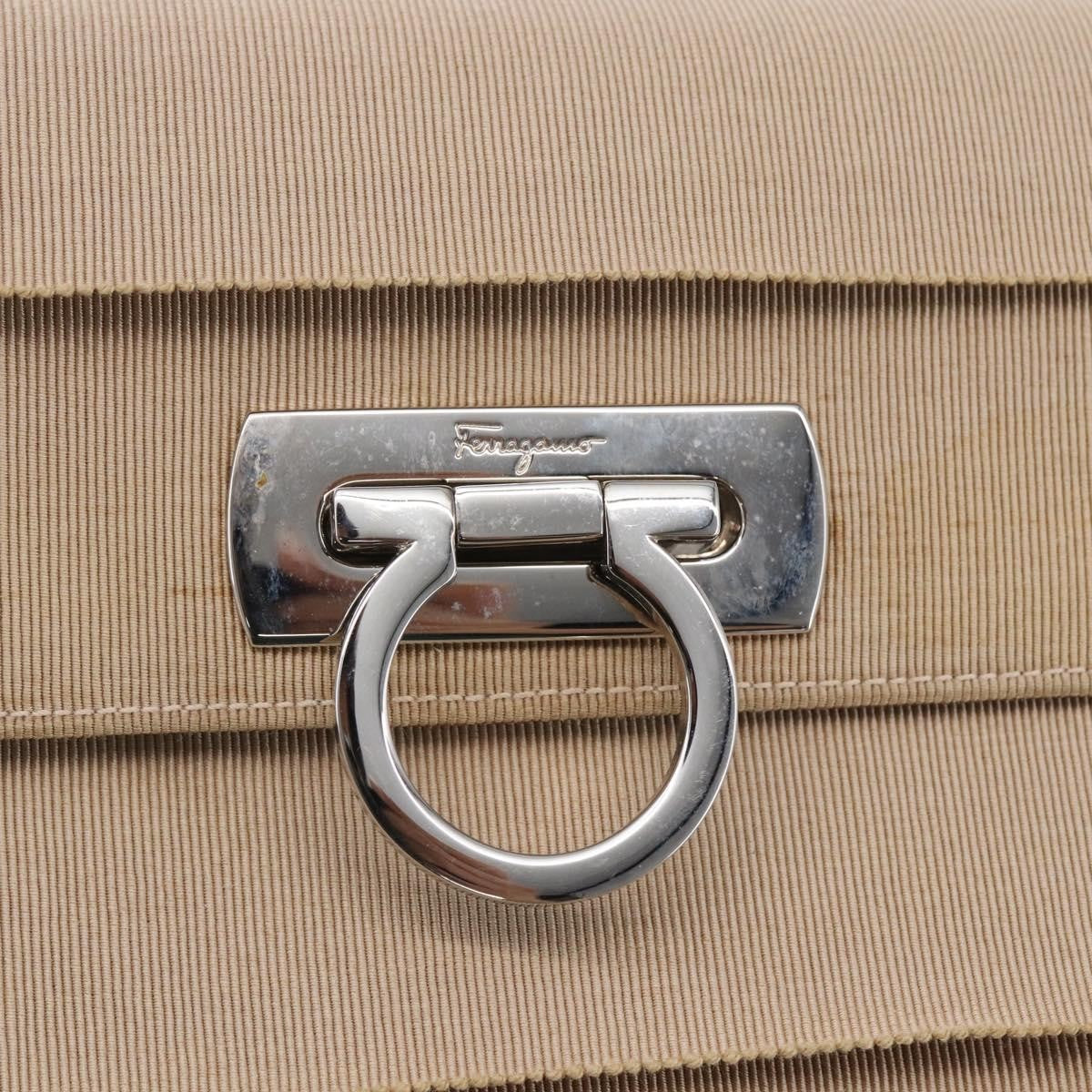 Salvatore Ferragamo Vintage Gancini Cage Top Handle Bag Canvas, BEIGE, CANVAS, Bag