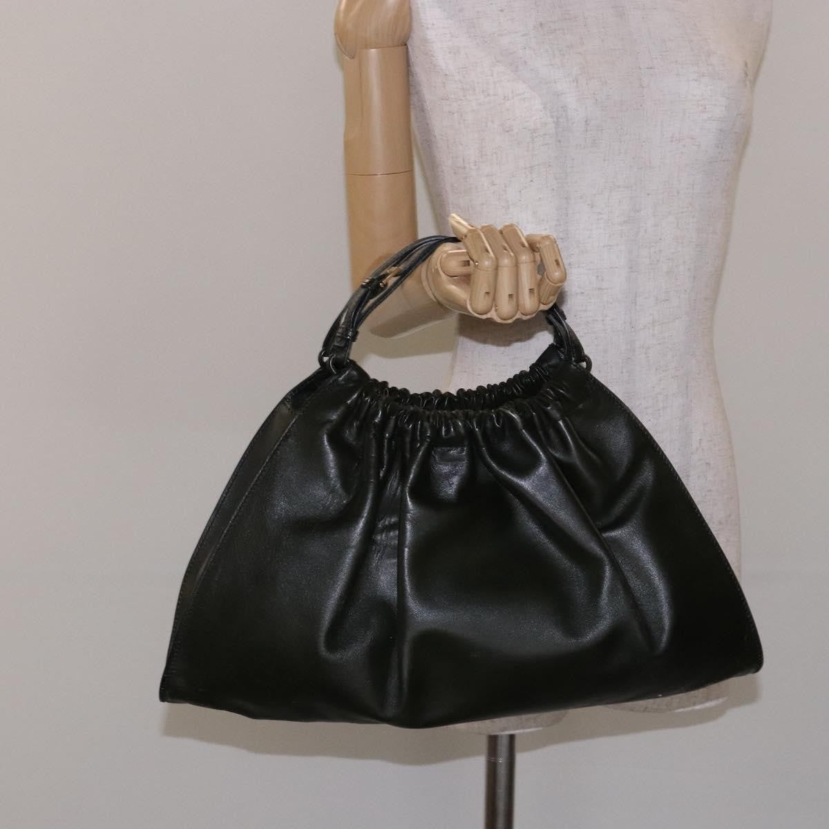 Gucci Vintage Handbag Leather, KHAKI, LEATHER, Handbag