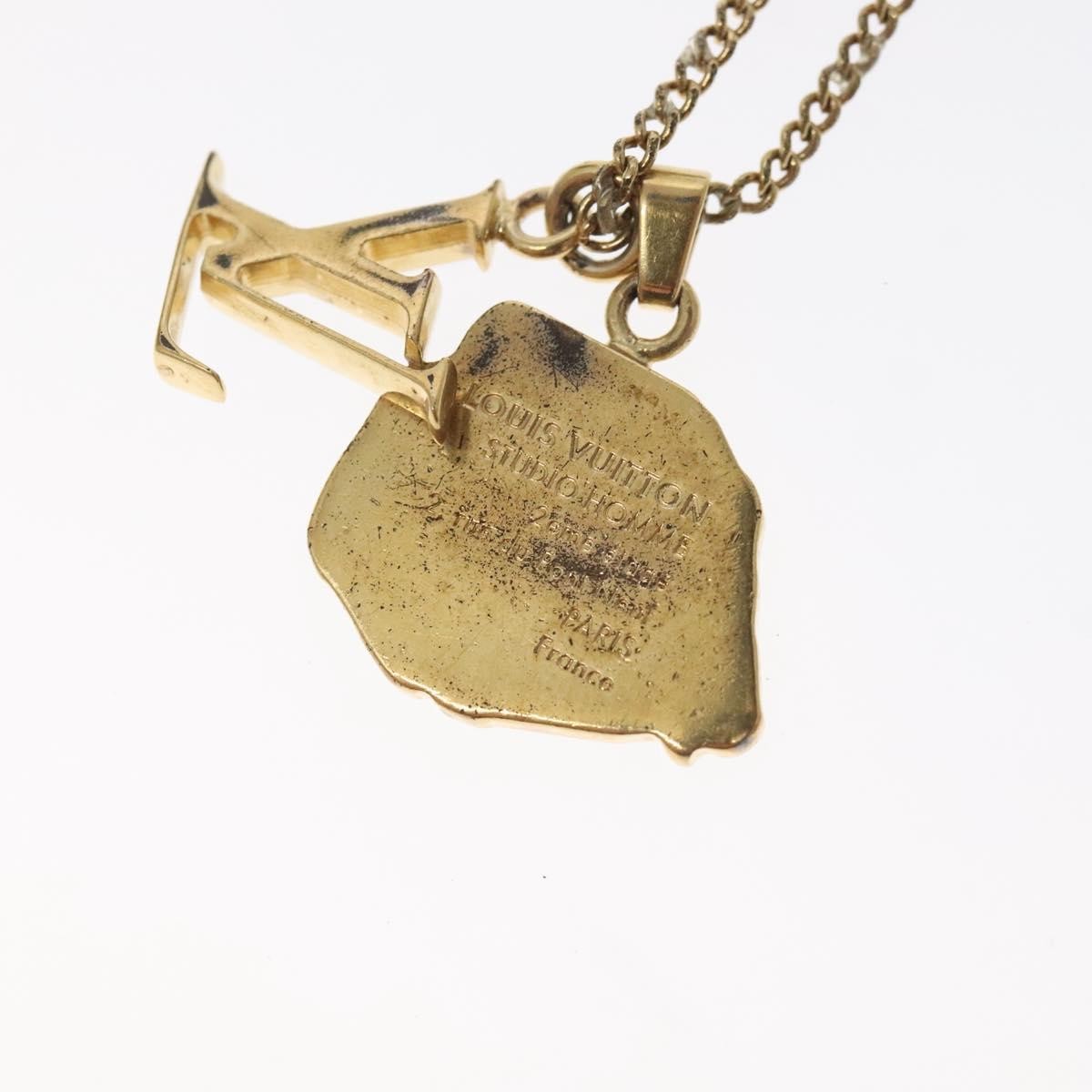 Louis Vuitton LV Initiales Pendant Metal, GOLD, METAL, Necklace