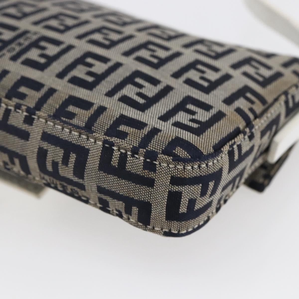 Fendi Baguette Bag Zucchino Canvas, NAVY, CANVAS, Clutche & pouche