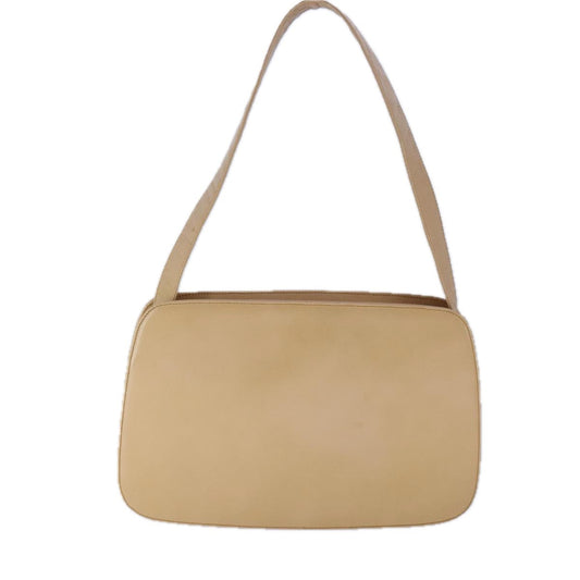 Prada Vintage Shoulder Bag Leather, BEIGE, LEATHER, Shoulder bag