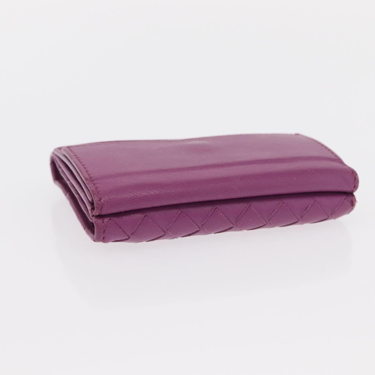 Bottega Veneta Trifold Wallet Intrecciato Leather, PURPLE, LEATHER, Wallets