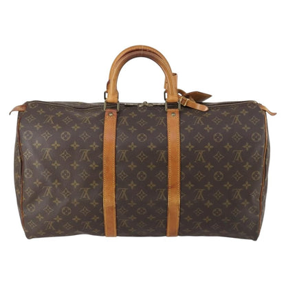 Louis Vuitton Keepall Bag Monogram Canvas, BROWN, CANVAS, Travel bag