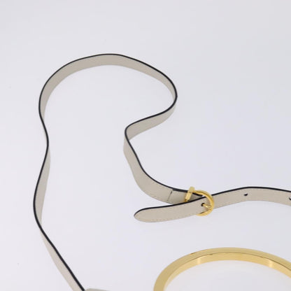 Salvatore Ferragamo Gancini handbag Leather, WHITE, LEATHER, Handbag