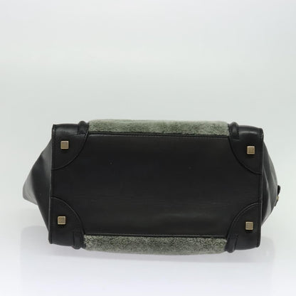 Celine Bicolor Luggage Bag Nubuck, GREEN, LEATHER, Handbag