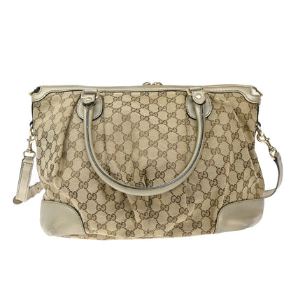 Gucci Sukey Top Handle Satchel GG Canvas with Leather, BROWN, CANVAS, Tote bag