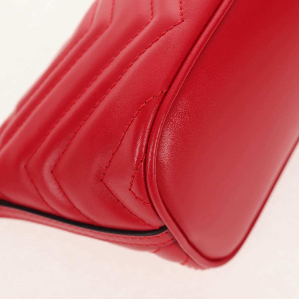 Gucci GG Marmont Pochette Shoulder Bag Matelasse Leather, RED, LEATHER, Clutche & pouche