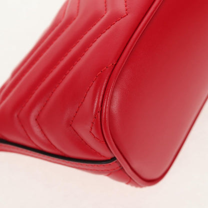 Gucci GG Marmont Pochette Shoulder Bag Matelasse Leather, RED, LEATHER, Clutche & pouche