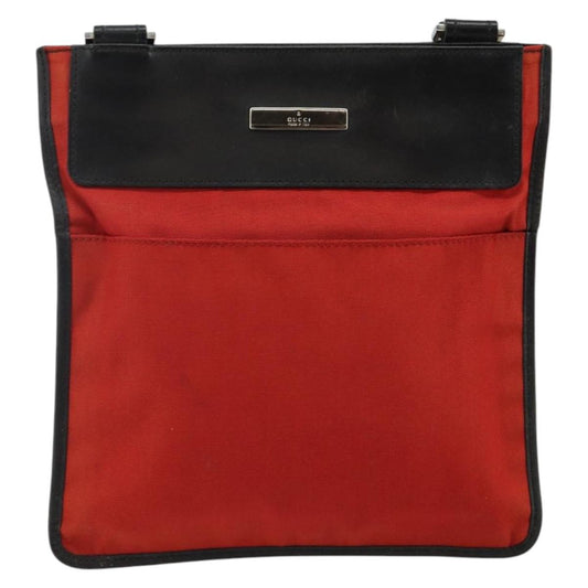 Gucci Front Pocket Messenger Nylon, RED, NYLON, Shoulder bag
