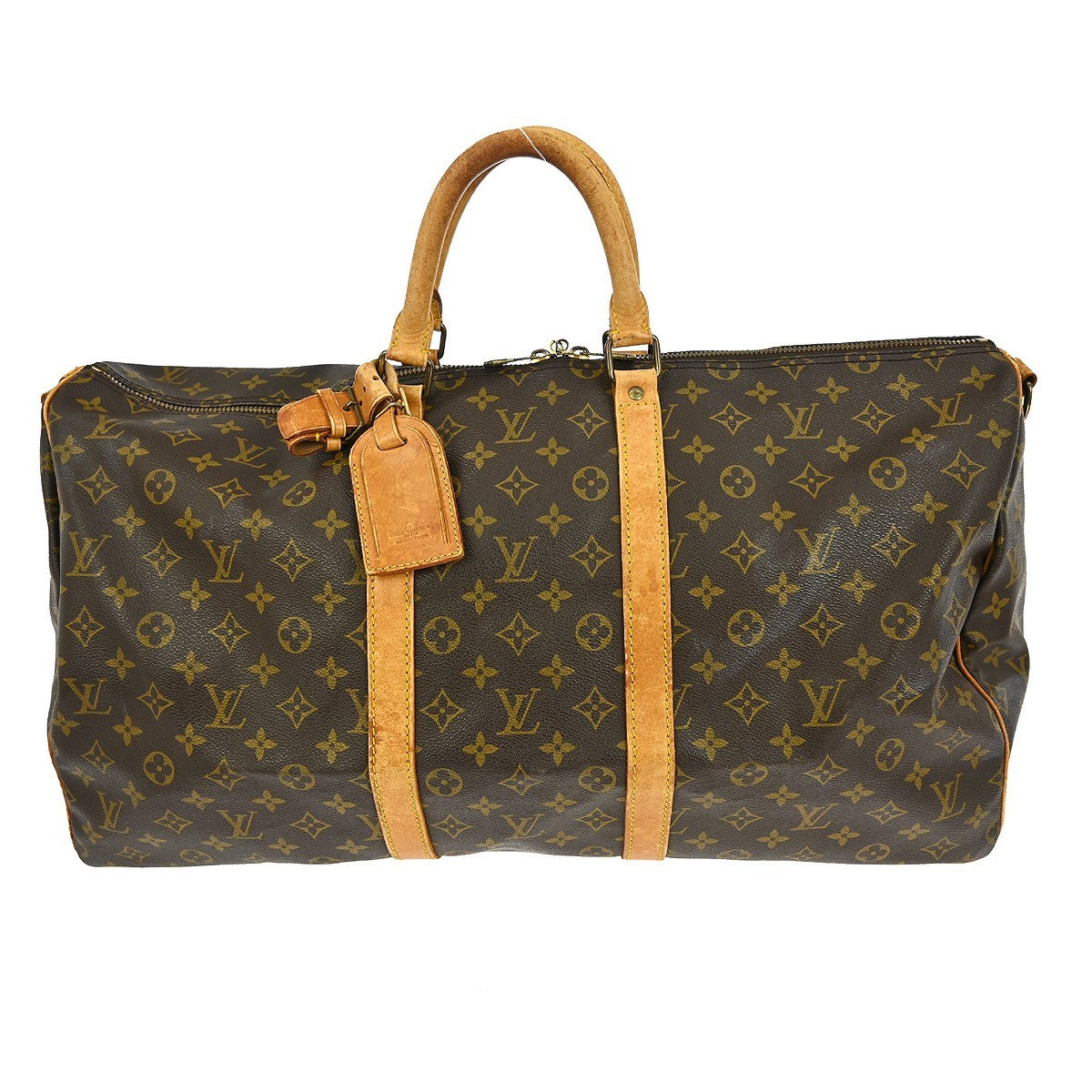 Louis Vuitton Keepall Bandouliere Bag Monogram Canvas, BROWN, CANVAS, Travel bag