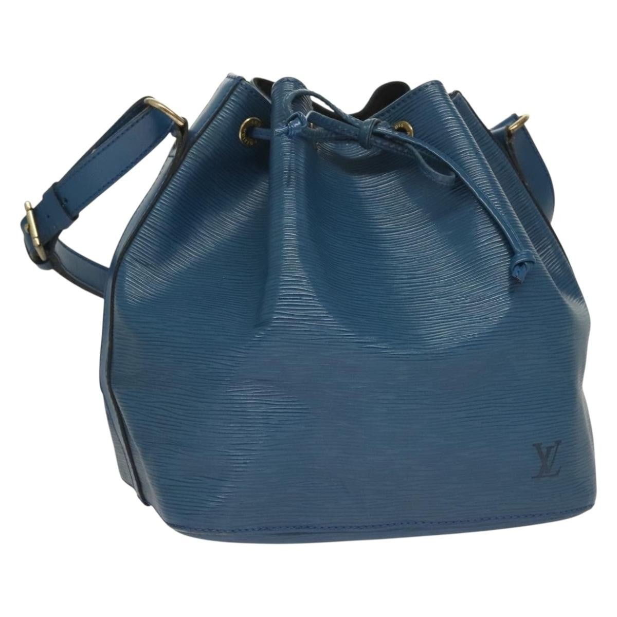 Louis Vuitton Petit Noe Handbag Epi Leather, BLUE, LEATHER, Handbag