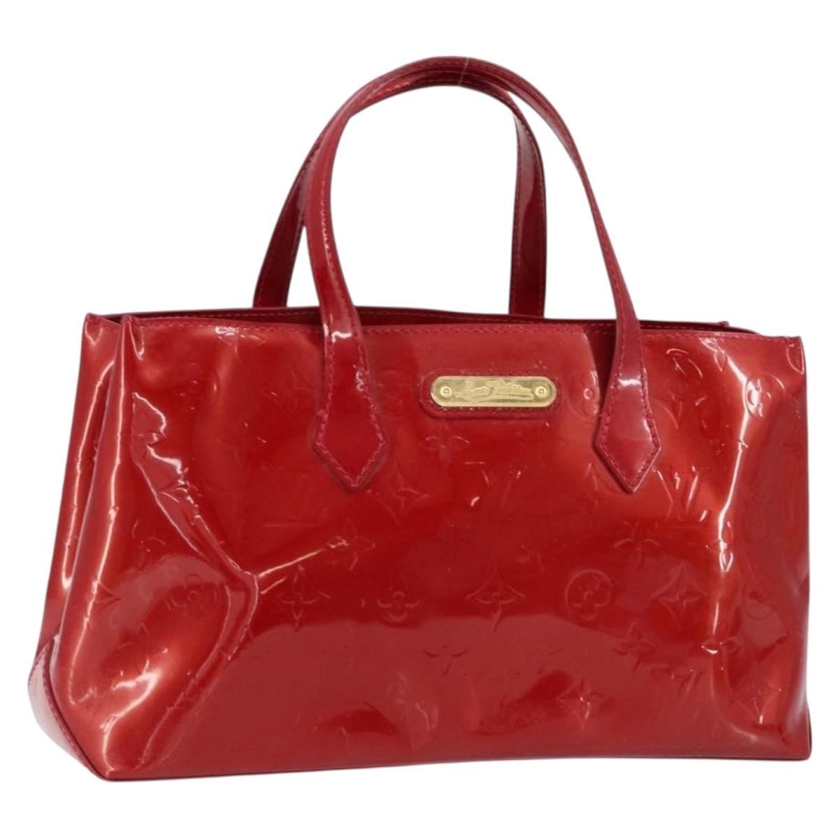 Louis Vuitton Wilshire Handbag Monogram Vernis, RED, PATENT_LEATHER, Handbag