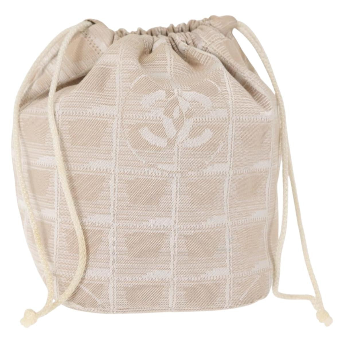 Chanel Travel line pouch Nylon, BEIGE, NYLON, Clutche & pouche