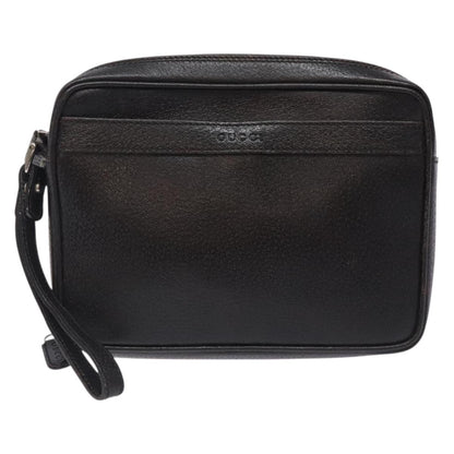 Gucci Zipped Pouch Leather, BROWN, LEATHER, Clutche & pouche