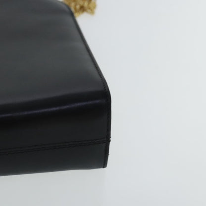 Salvatore Ferragamo Vintage Gancini Chain Shoulder Bag Leather, BLACK, LEATHER, Shoulder bag