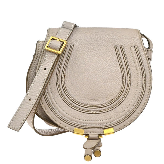 Chloe Marcie Crossbody Bag Leather, BEIGE, LEATHER, Shoulder bag