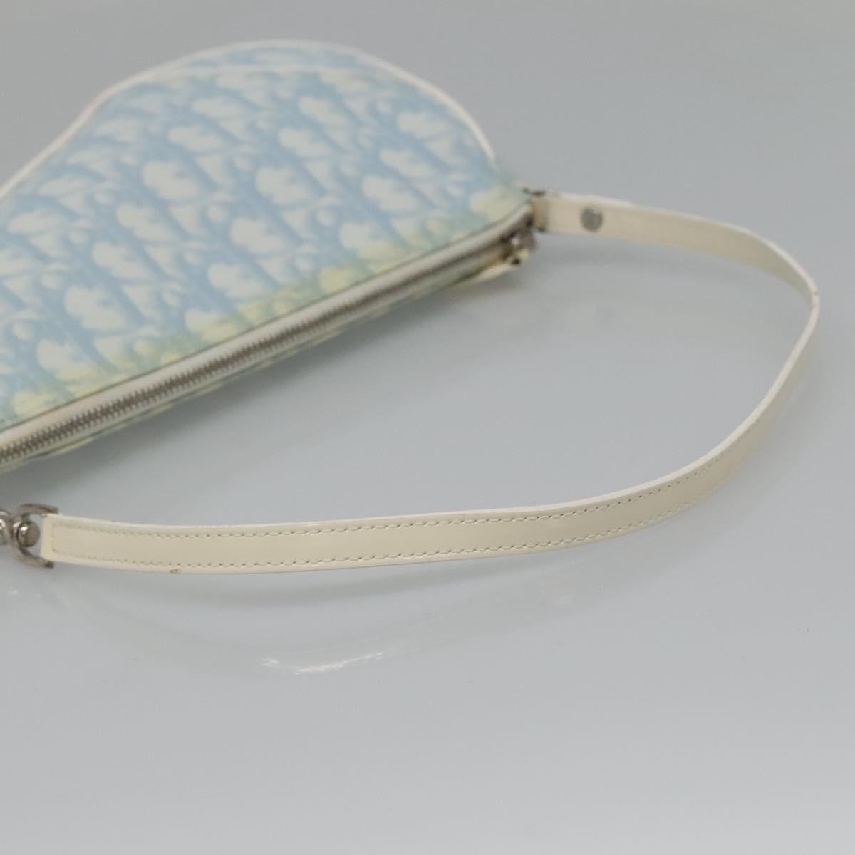 Christian Dior Vintage Saddle Bag Diorissimo Canvas, BLUE, CANVAS, Clutche & pouche