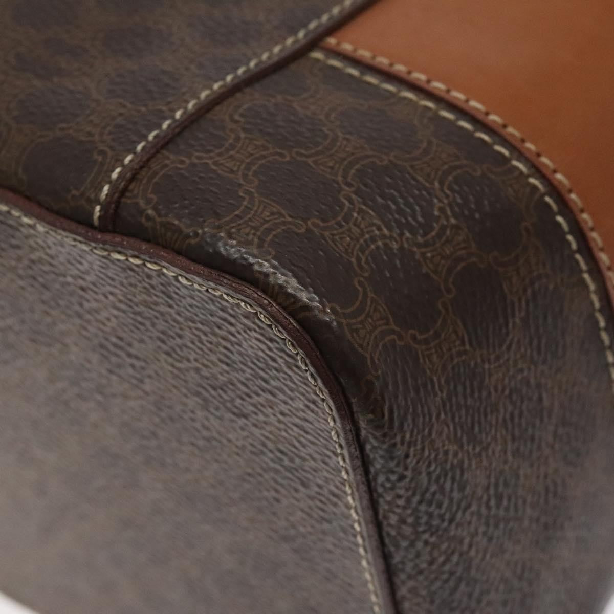 Celine Vintage Double Zip Vanity Case Macadam Coated Canvas, BROWN, CANVAS, Toiletry Case