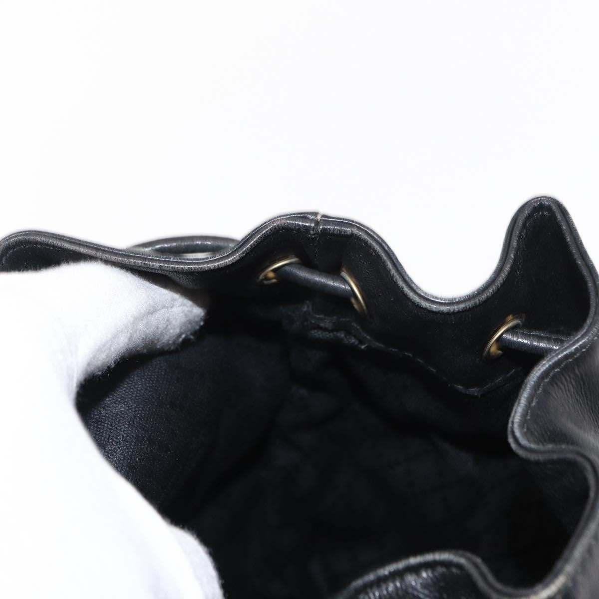 Gucci Vintage Bamboo Backpack Leather, BLACK, LEATHER, Backpack