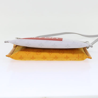 Louis Vuitton Double Flat Messenger Bag Limited Edition Logo Story Monogram Canvas and Denim, WHITE, CANVAS, Shoulder bag