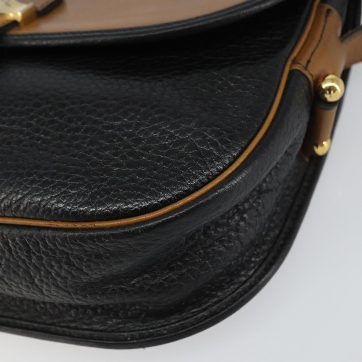 Christian Dior Flap Shoulder Bag Leather, BLACK, LEATHER, Shoulder bag